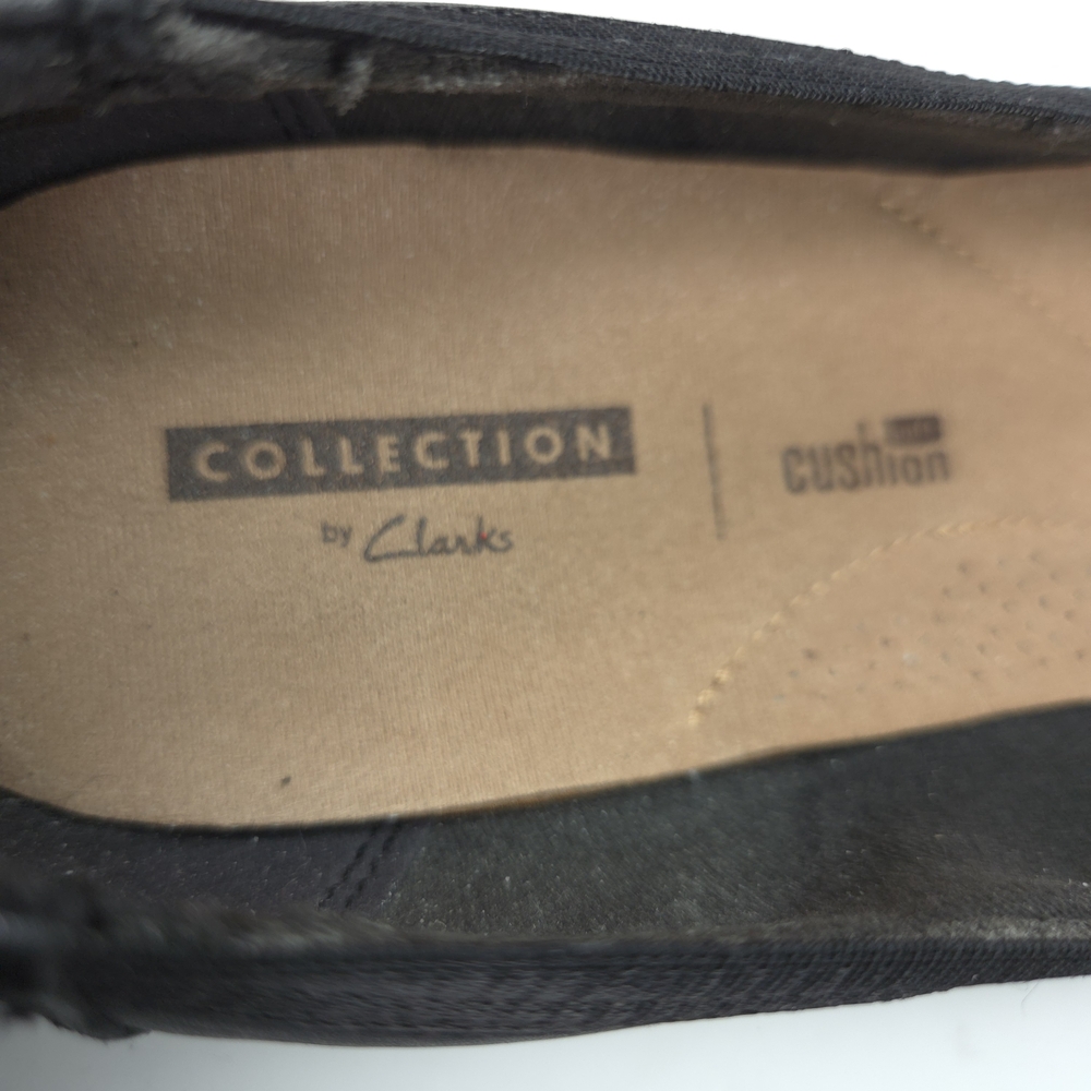Clarks Sara Willow Black Leather Ballet Flats W 9 - Picture 11 of 14